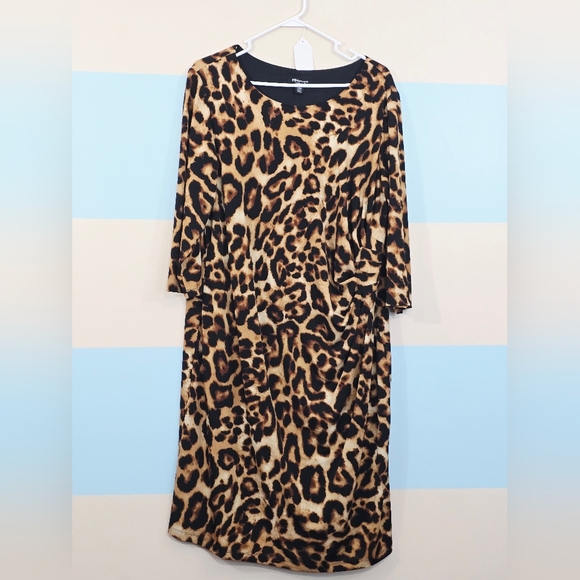 Ronni Nicole Plus Size Leopard Print Midi Dress - Picture 3 of 9